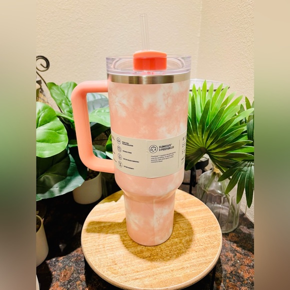 NWT Stanley 40oz Quencher Peach Pink Tie Dye New H2.0 Tumbler Cup - Picture 12 of 16